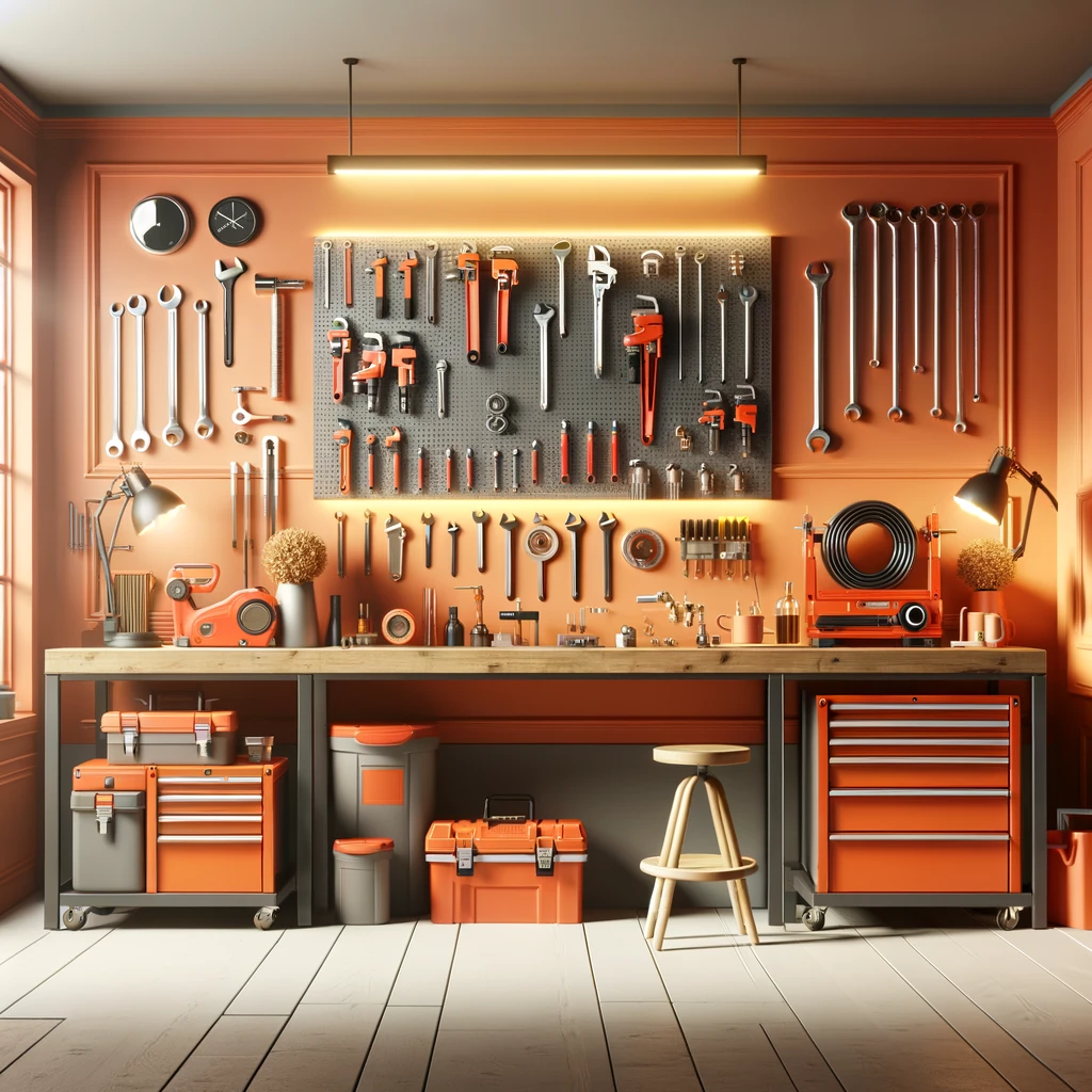 Zdjęcie narzędzi hydraulicznych w tle strony.